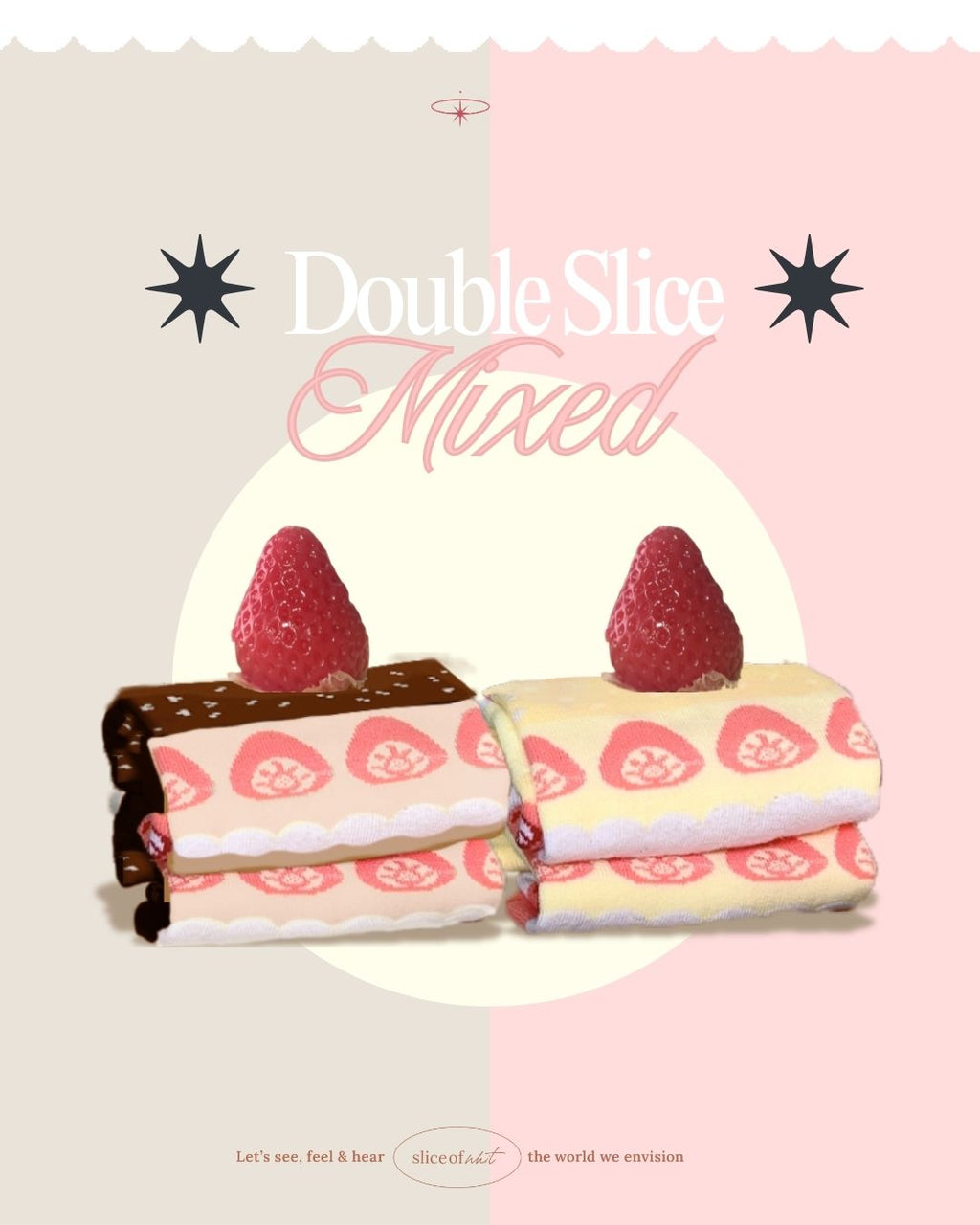 Strawberry & Chocolate Cake Socks