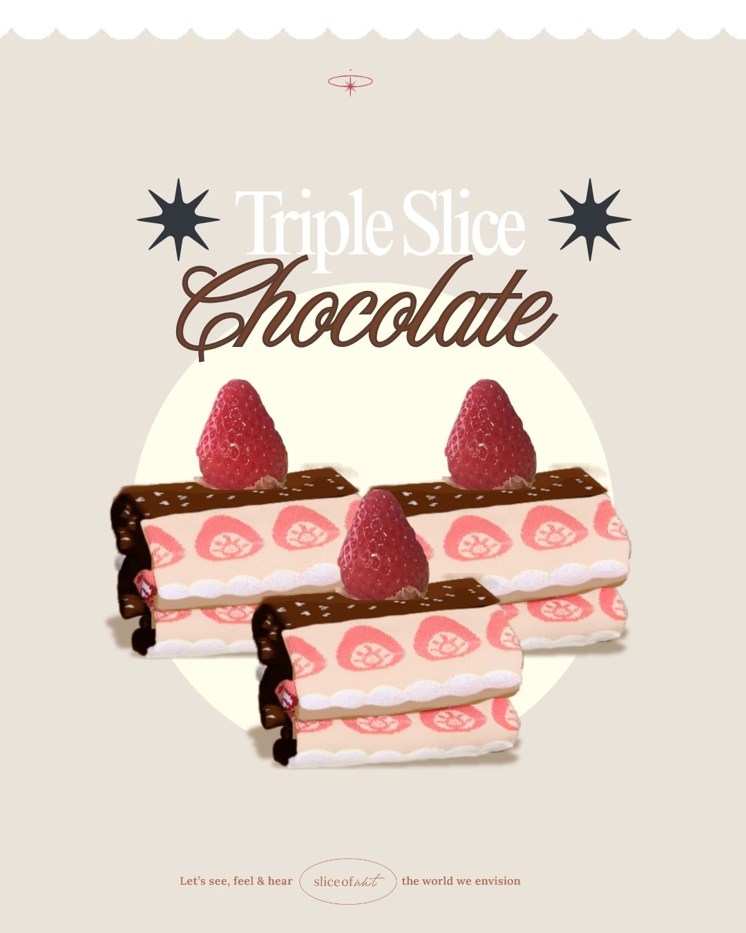 Strawberry & Chocolate Cake Socks