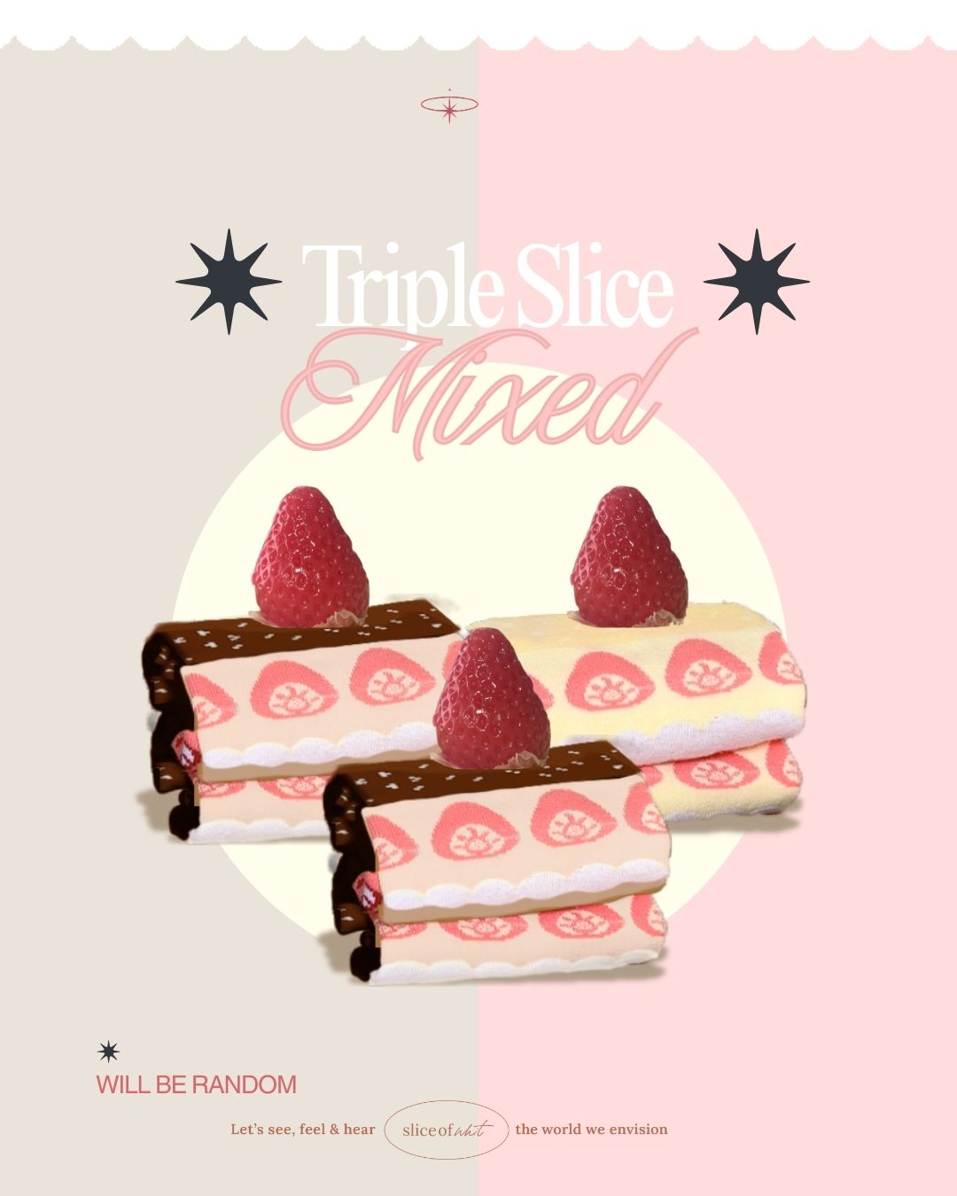 Strawberry & Chocolate Cake Socks