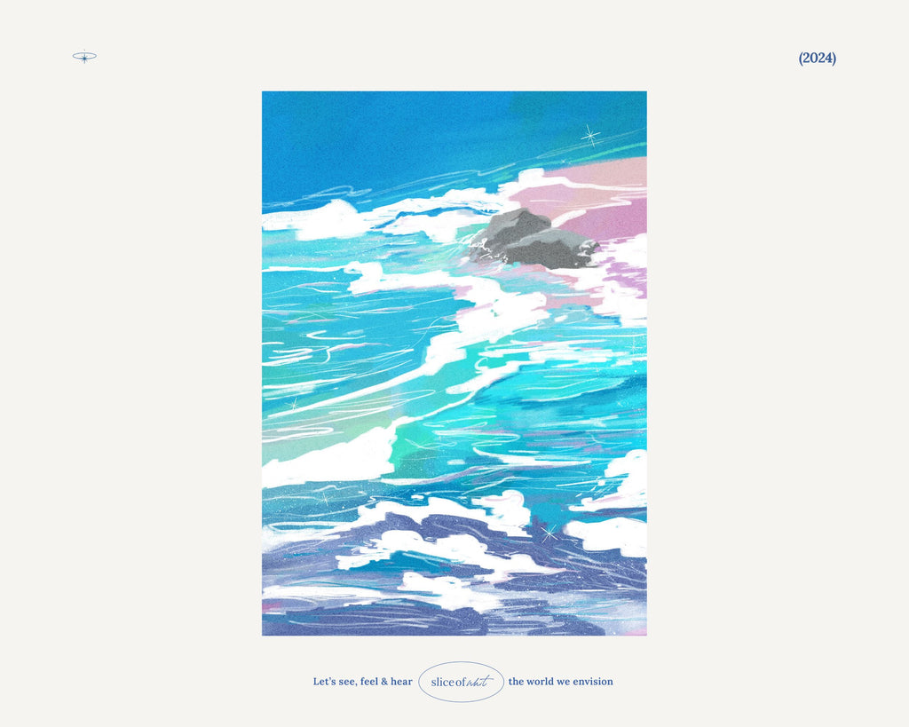 Ocean Wave Scenery Art Print