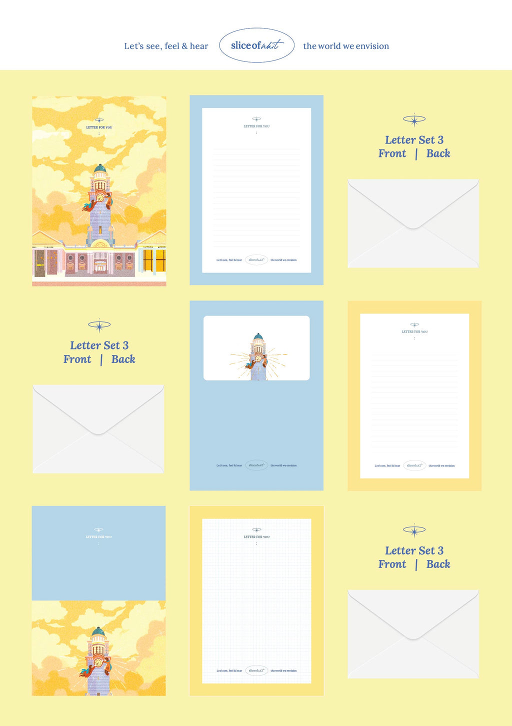 Clock Tower Letter Set of 3