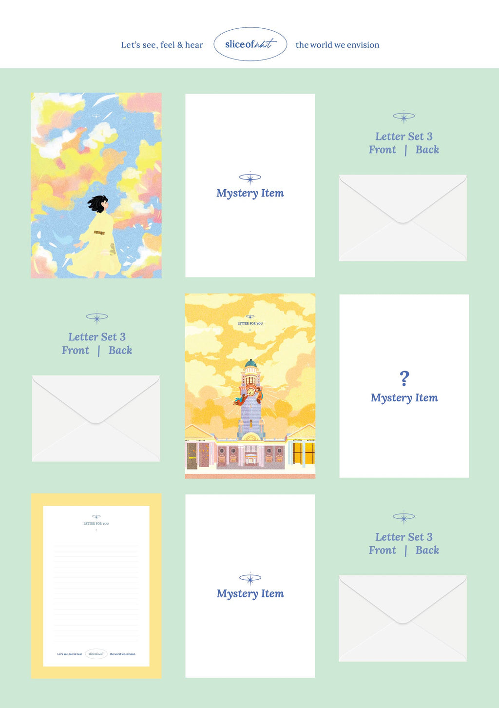 Clock Tower Letter Set of 3