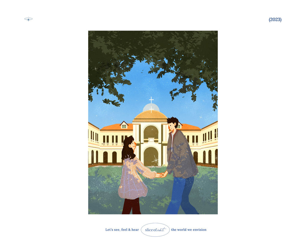 Couple Museum Date | Singapore Landmarks Art Print