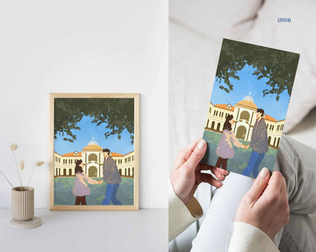 Couple Museum Date | Singapore Landmarks Art Print