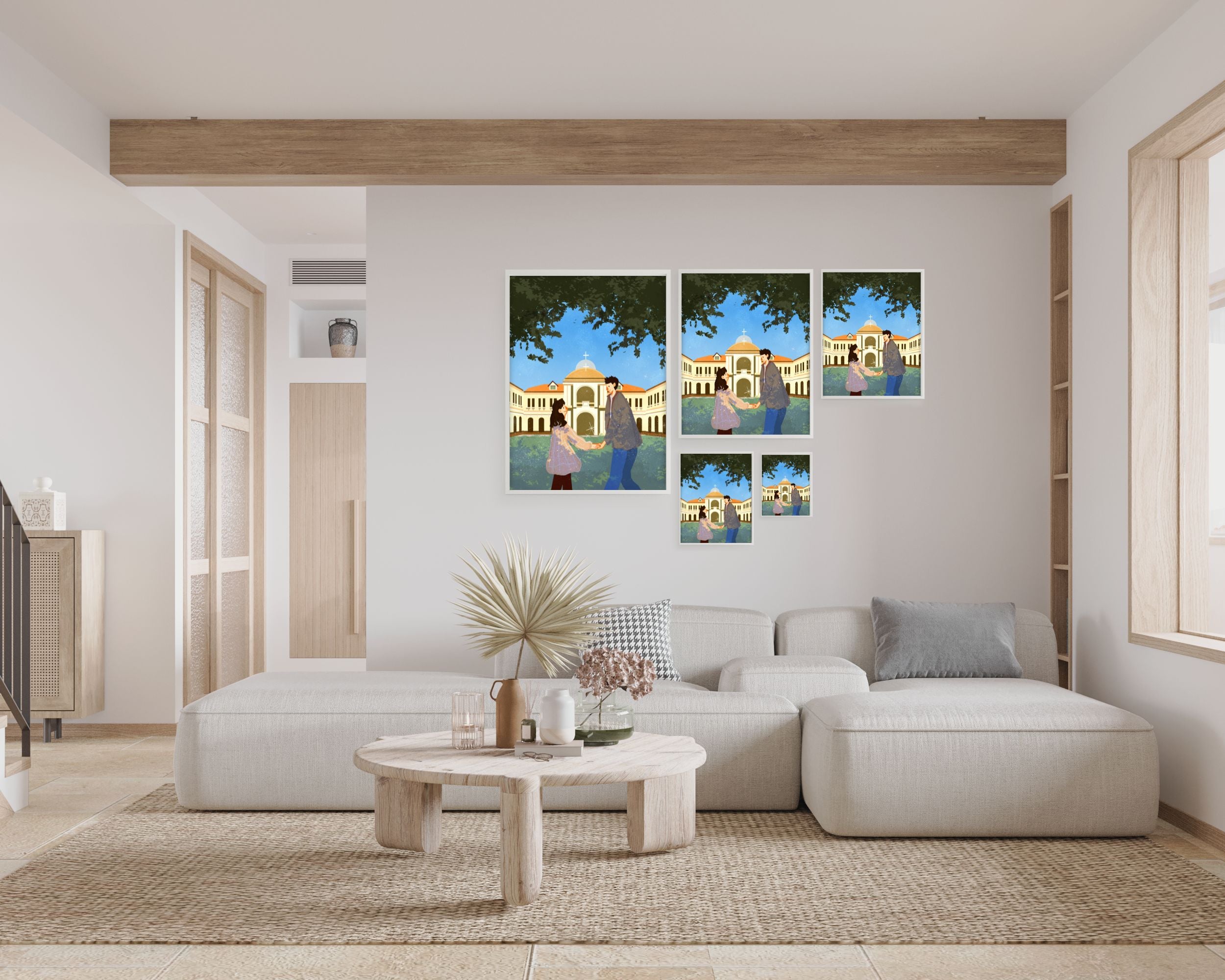 Couple Museum Date | Singapore Landmarks Art Print