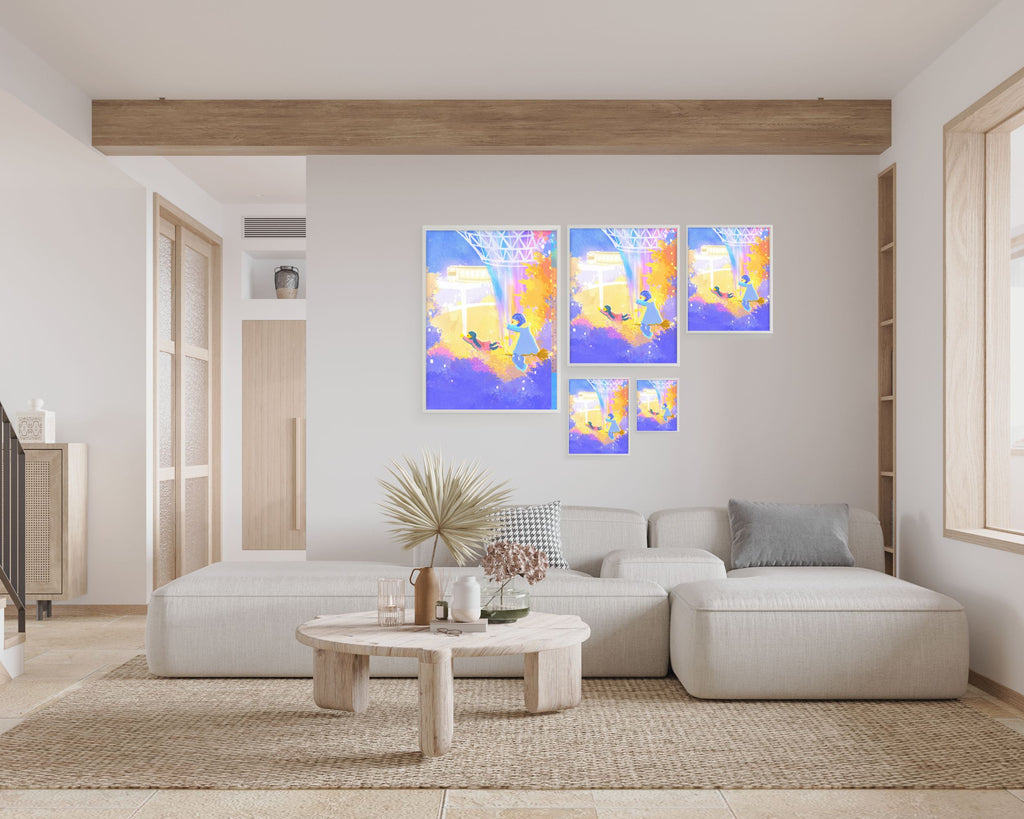 Waterfall Adventure in Jewel Changi Airport Waterfall | Singapore Landmarks Art Print