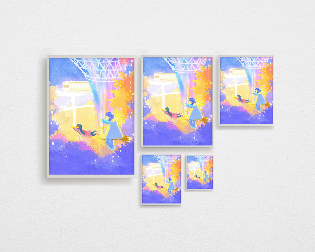 Waterfall Adventure in Jewel Changi Airport Waterfall | Singapore Landmarks Art Print