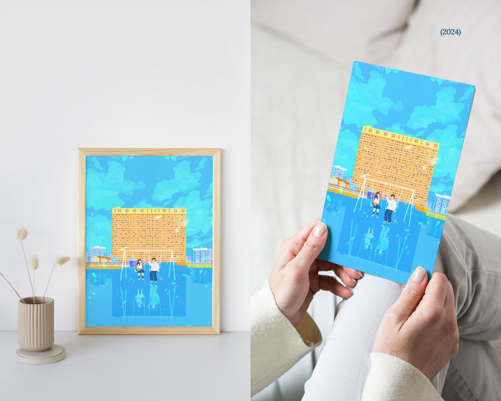 Filled with laughters | swinging at People’s Park Complex | Singapore Landmarks Art Print