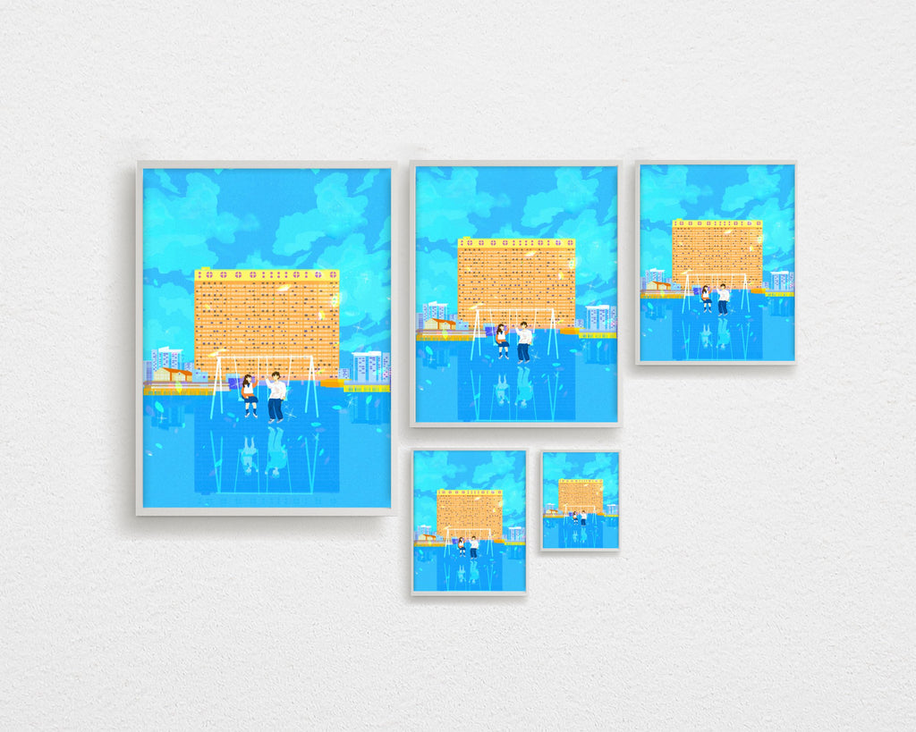 Filled with laughters | swinging at People’s Park Complex | Singapore Landmarks Art Print