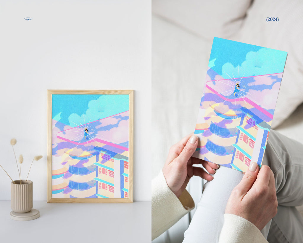 Joy didn't need permission | Dancing on the Rooftop Tiong Bahru | Singapore Landmarks Art Print