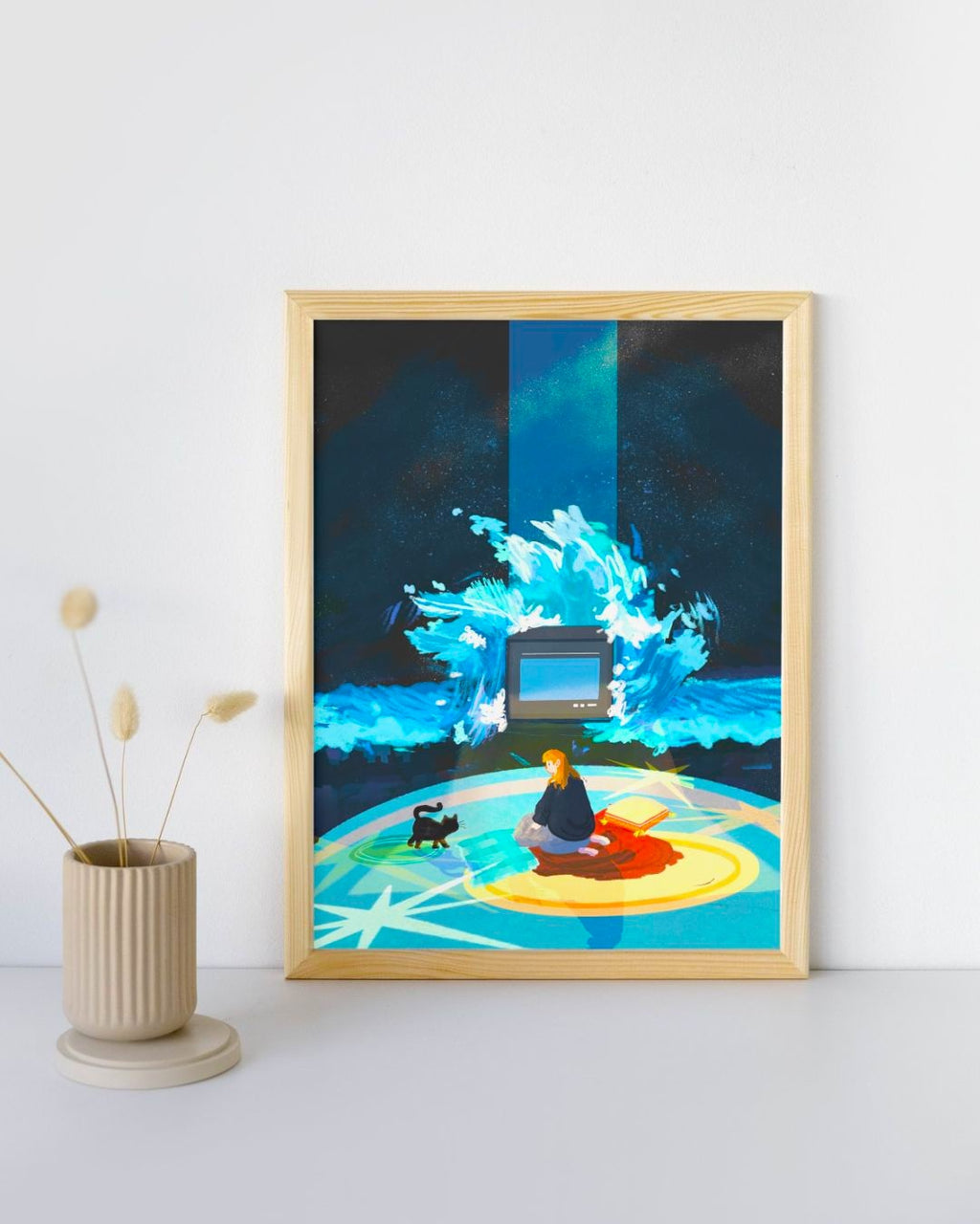 Waves of Feelings Print | Girl Cat Television