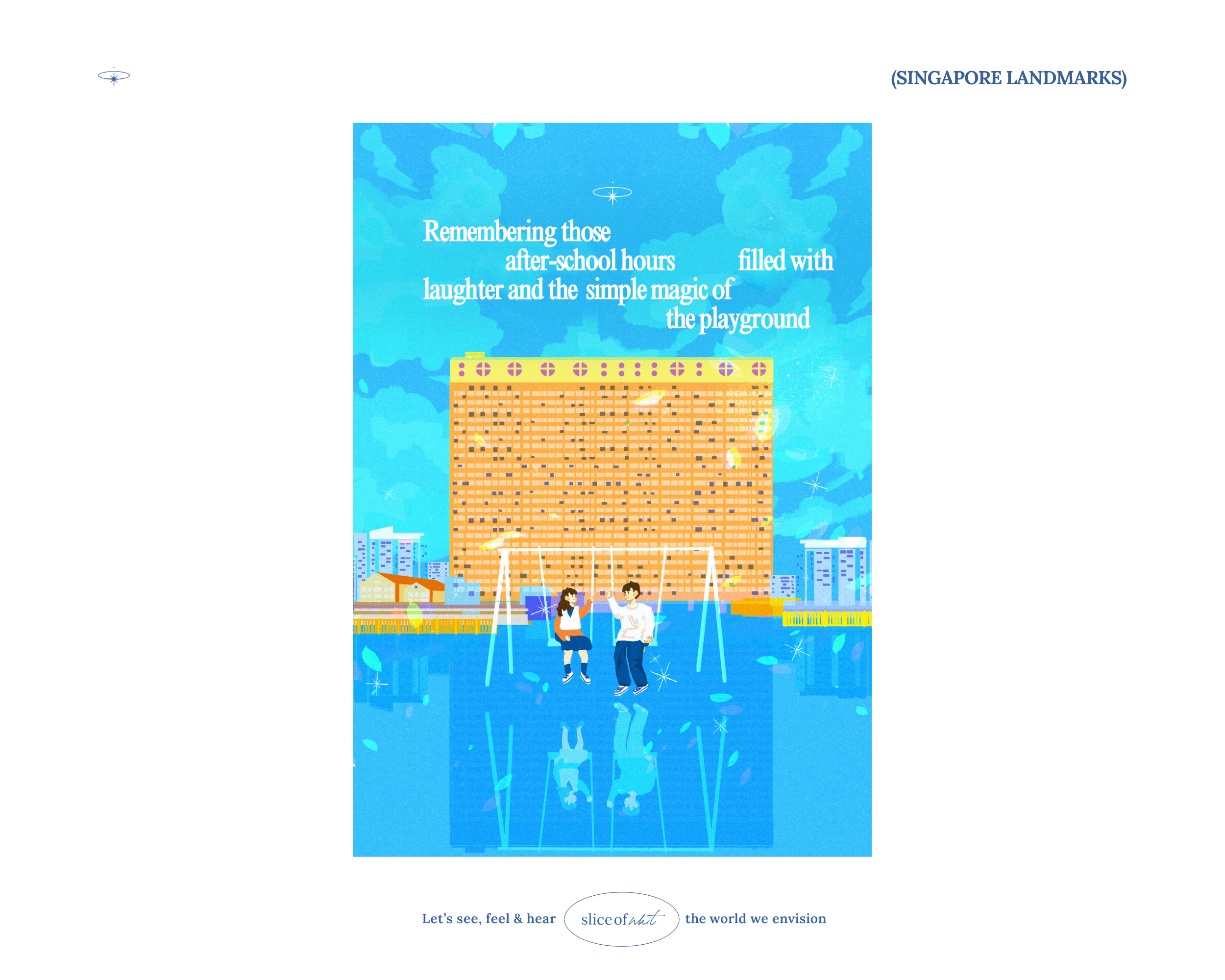 Filled with laughters | swinging at People’s Park Complex | Singapore Landmarks Art Print