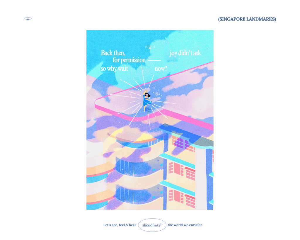 Joy didn't need permission | Dancing on the Rooftop Tiong Bahru | Singapore Landmarks Art Print