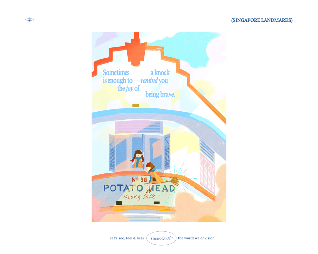 A knock on your window | Potato Head | Singapore Landmarks Art Print