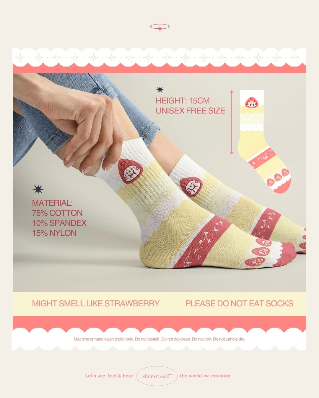 Strawberry & Chocolate Cake Socks