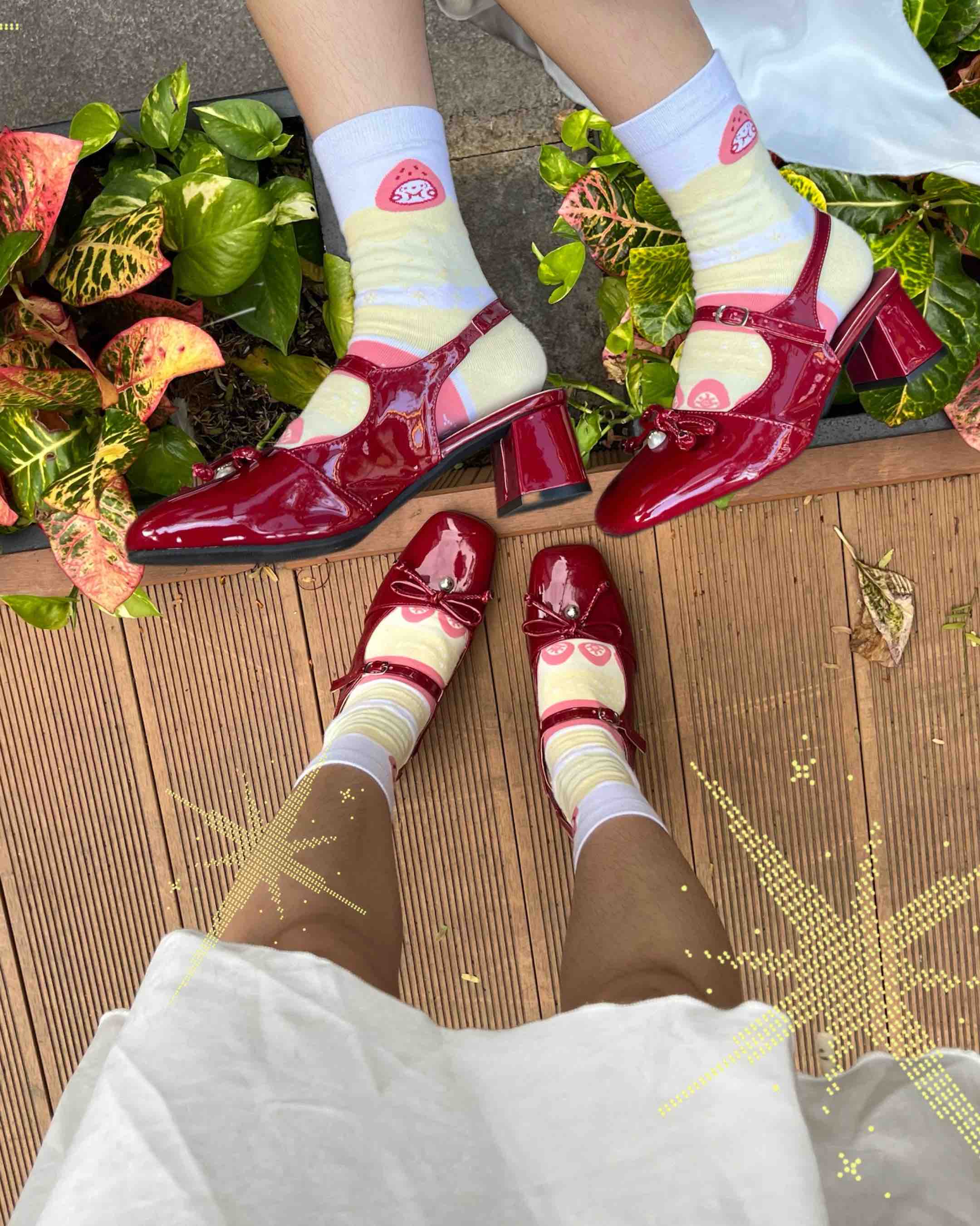 Strawberry & Chocolate Cake Socks