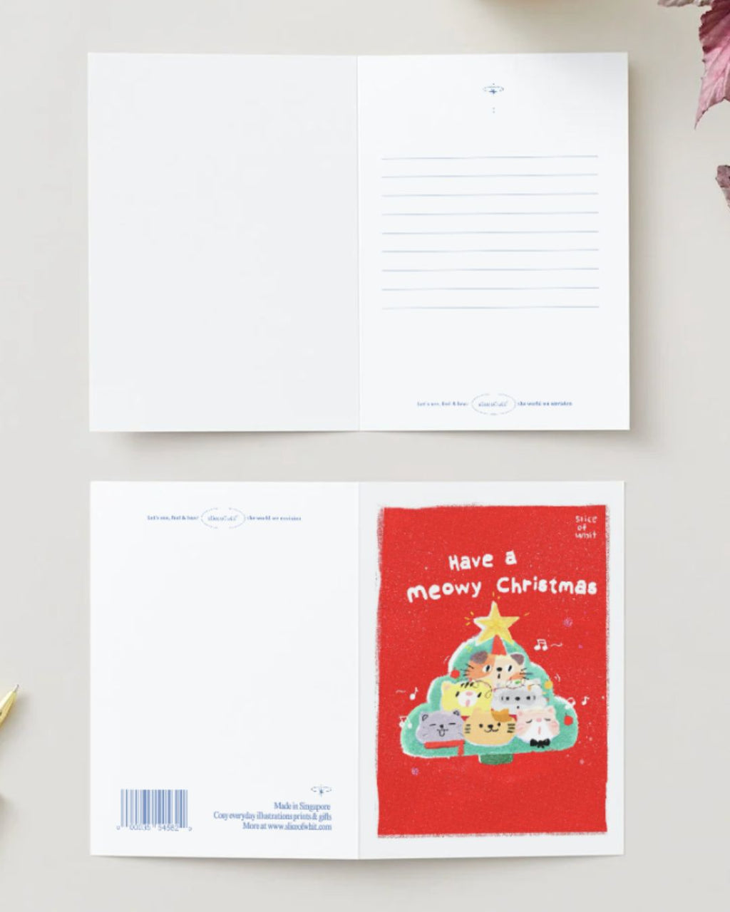 Have A Meowy Christmas | Illustrated Greeting Card Art Print Christmas Festive Card