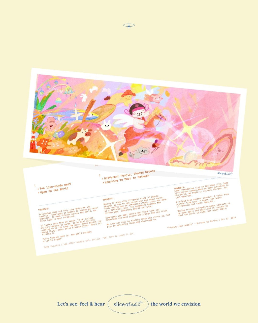 Jeju Animals Attacck! Art Print – Illustrated Jeju Korea Landscape (Horsey, Cows, Piggies, Abalone, Bunnies, Sheeps)