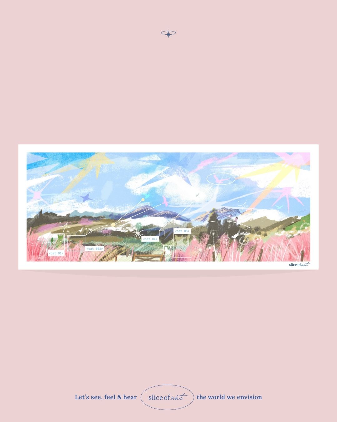 Jeju Pink Muhly Flowers Art Print – Illustrated Jeju Korea Nature Wall Art