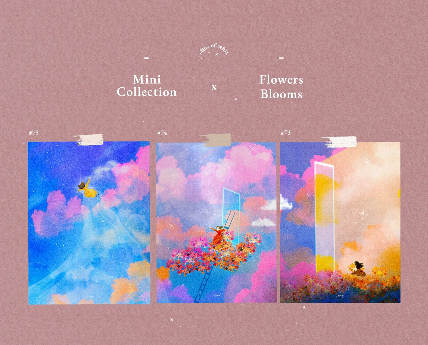 Cloud Field Flower (Set of 3—Postcard)