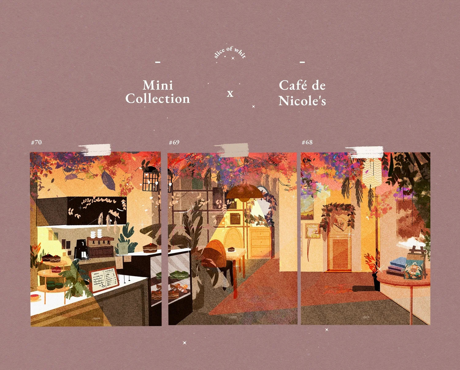 Floral Cafe Singapore (Set of 3—Postcard)
