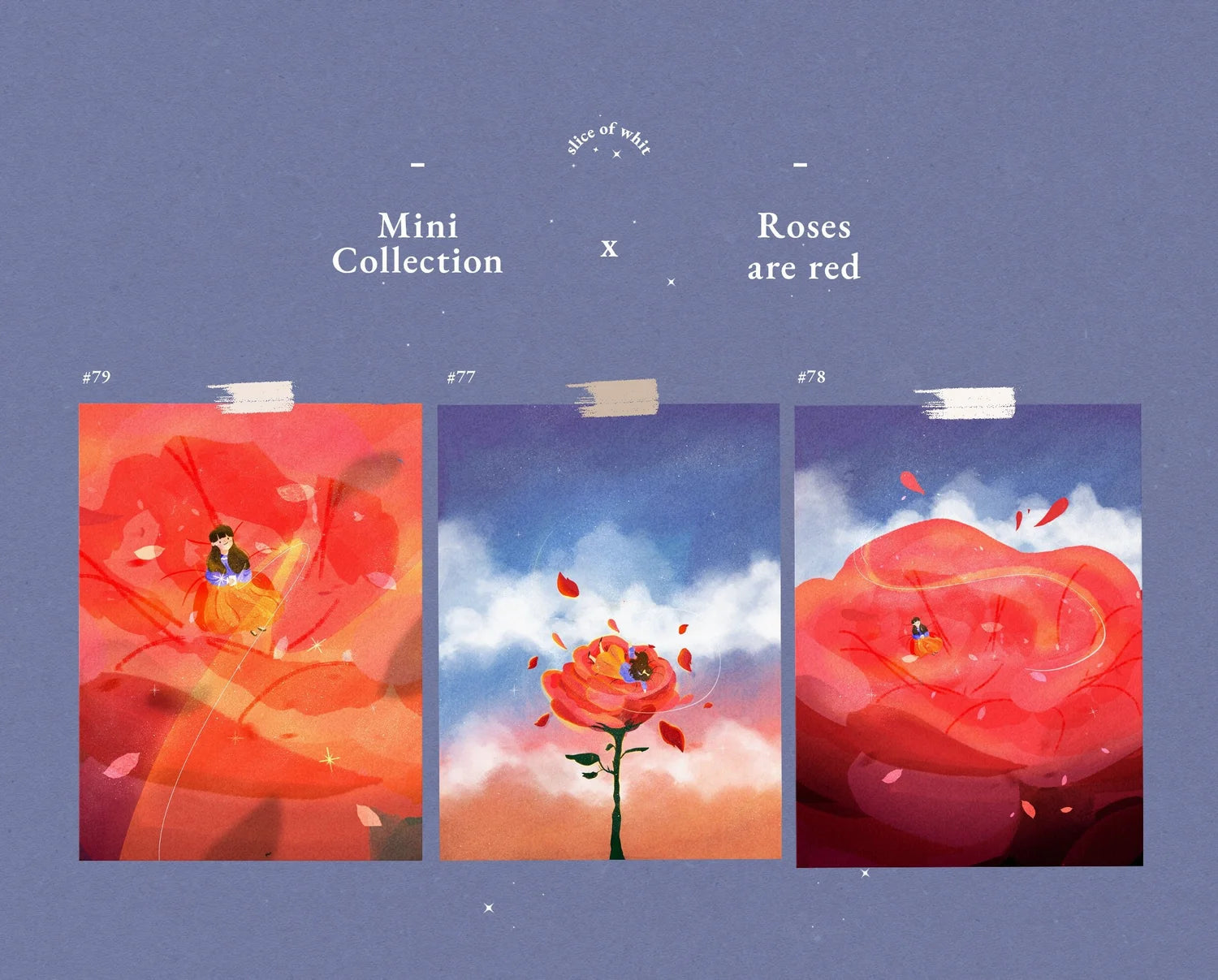 Red Rose  (Set of 3—A6 Print)