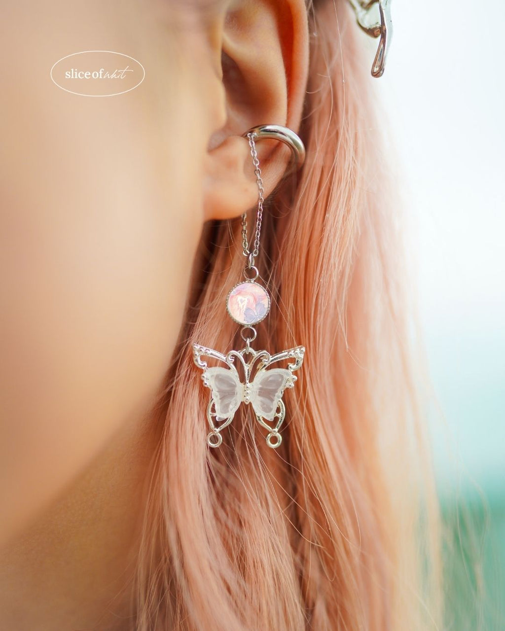 Midnight Unravel Waves Handmade Ear Cuffs | Illustrated Pastel Jewellery | Singapore Art Souvenir