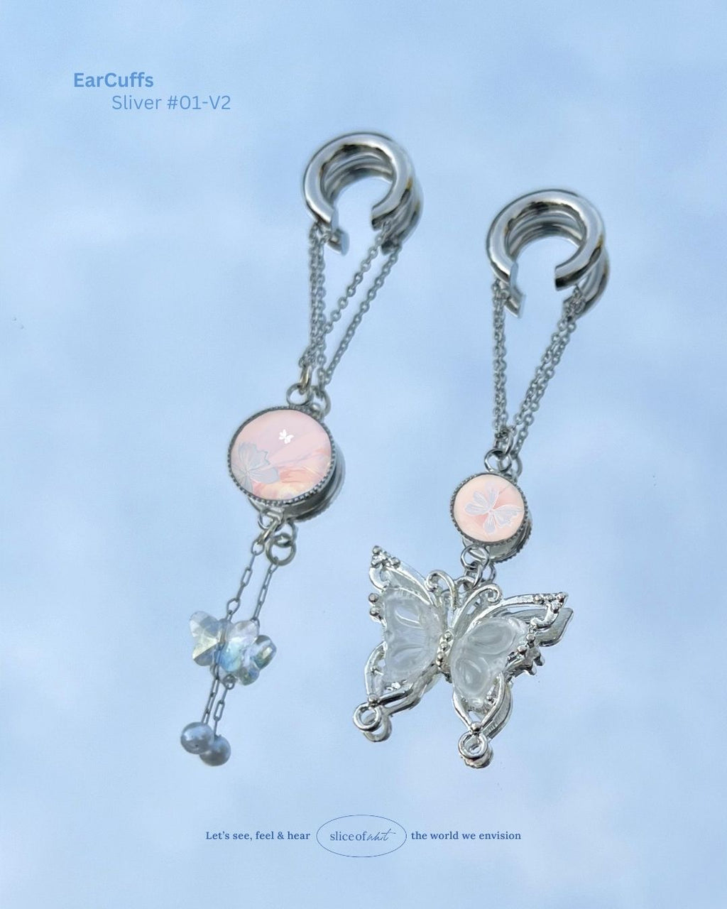 Midnight Unravel Waves Handmade Ear Cuffs | Illustrated Pastel Jewellery | Singapore Art Souvenir