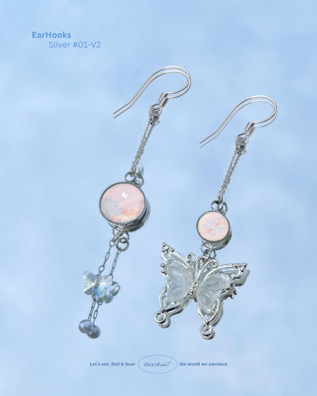 Midnight Unravel Waves Handmade Ear Cuffs | Illustrated Pastel Jewellery | Singapore Art Souvenir